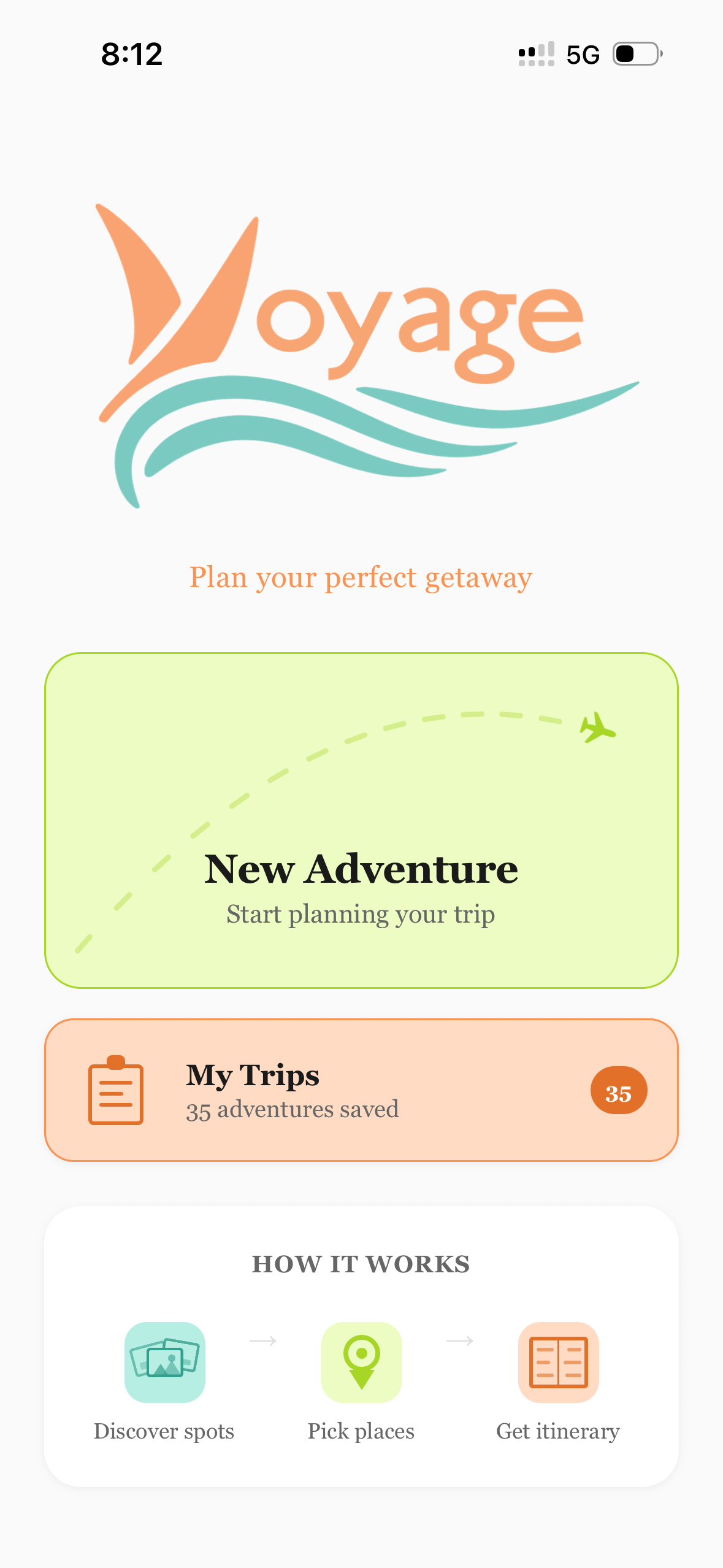 Voyage app screenshot