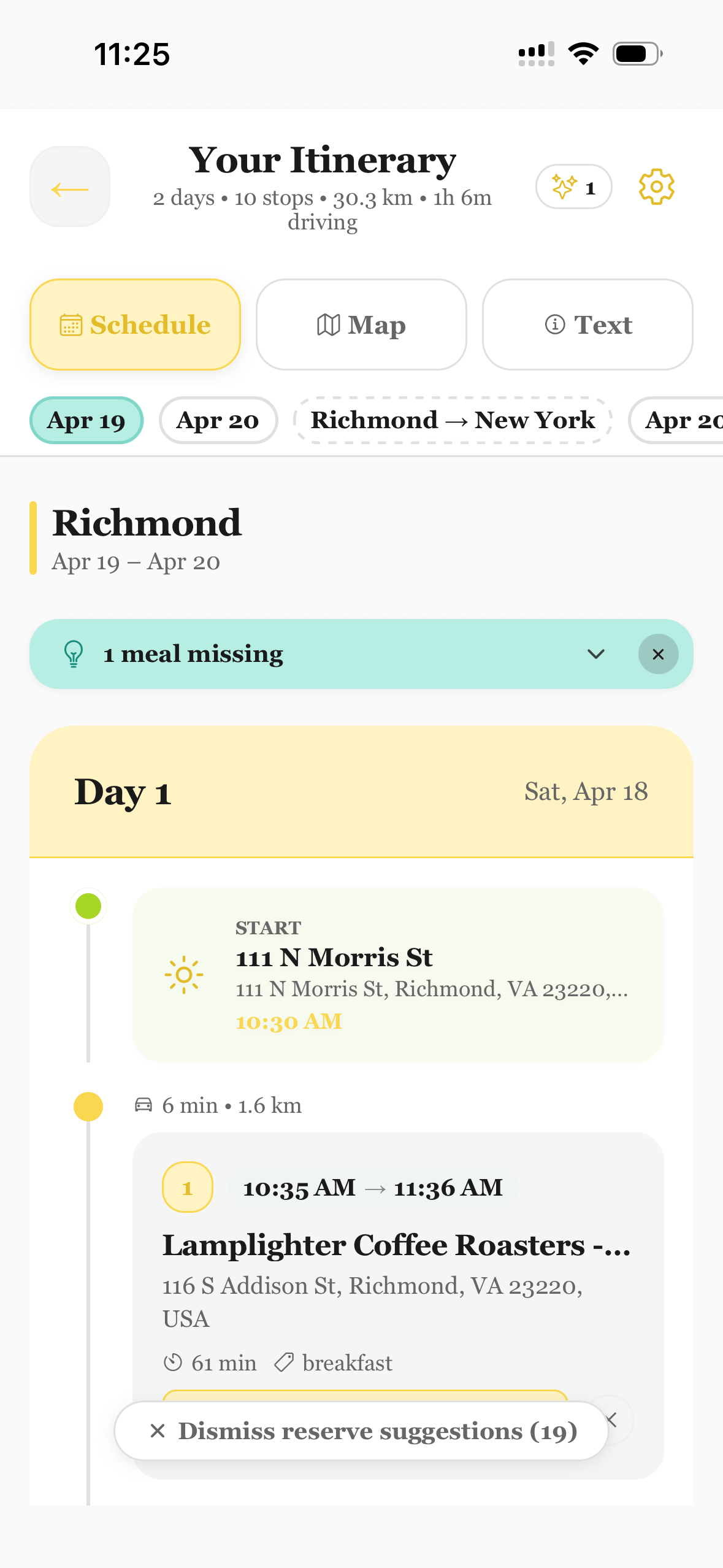 Voyage app screenshot