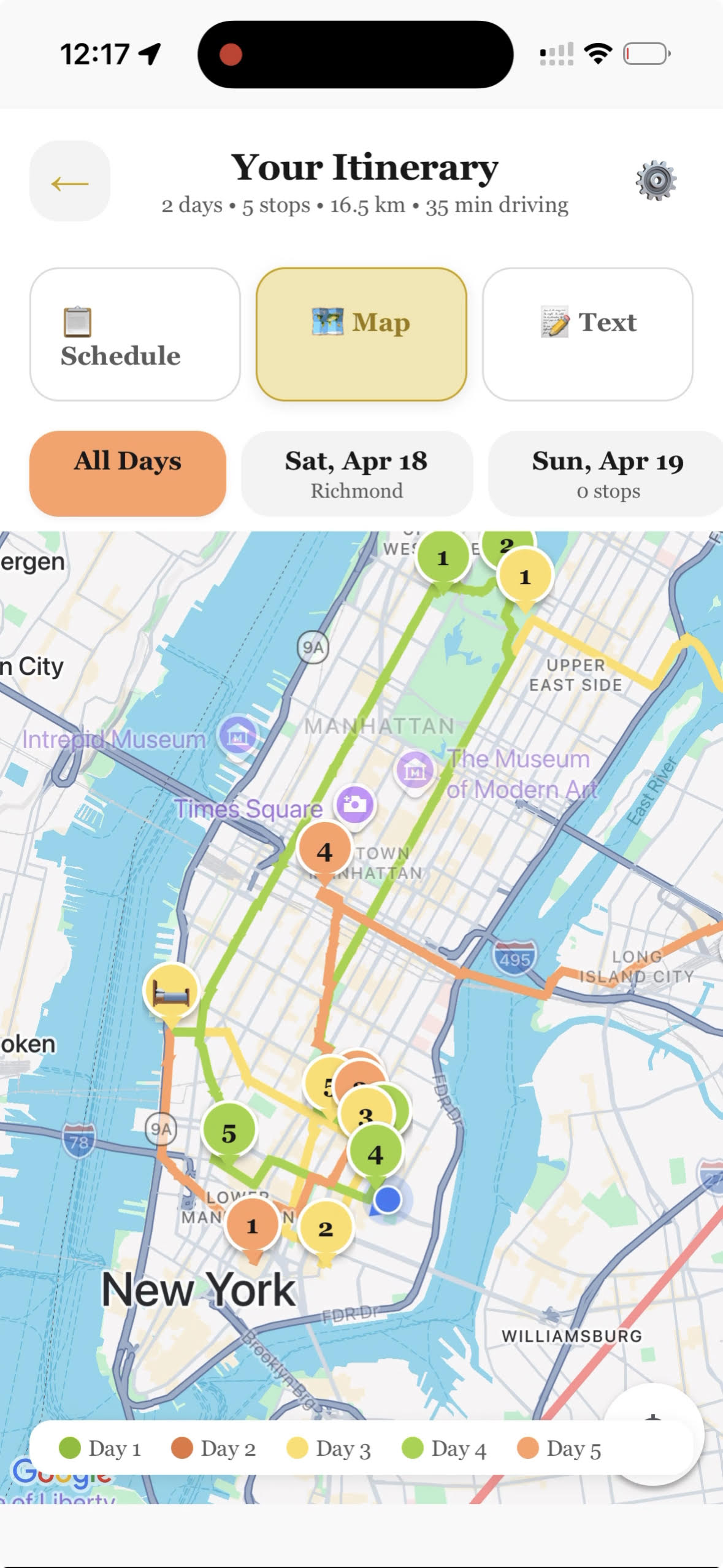 Voyage app screenshot